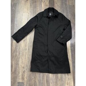 William Wallace Men Trench Coat Black Thinsulate Liner Overcoat 38 Long RN116399